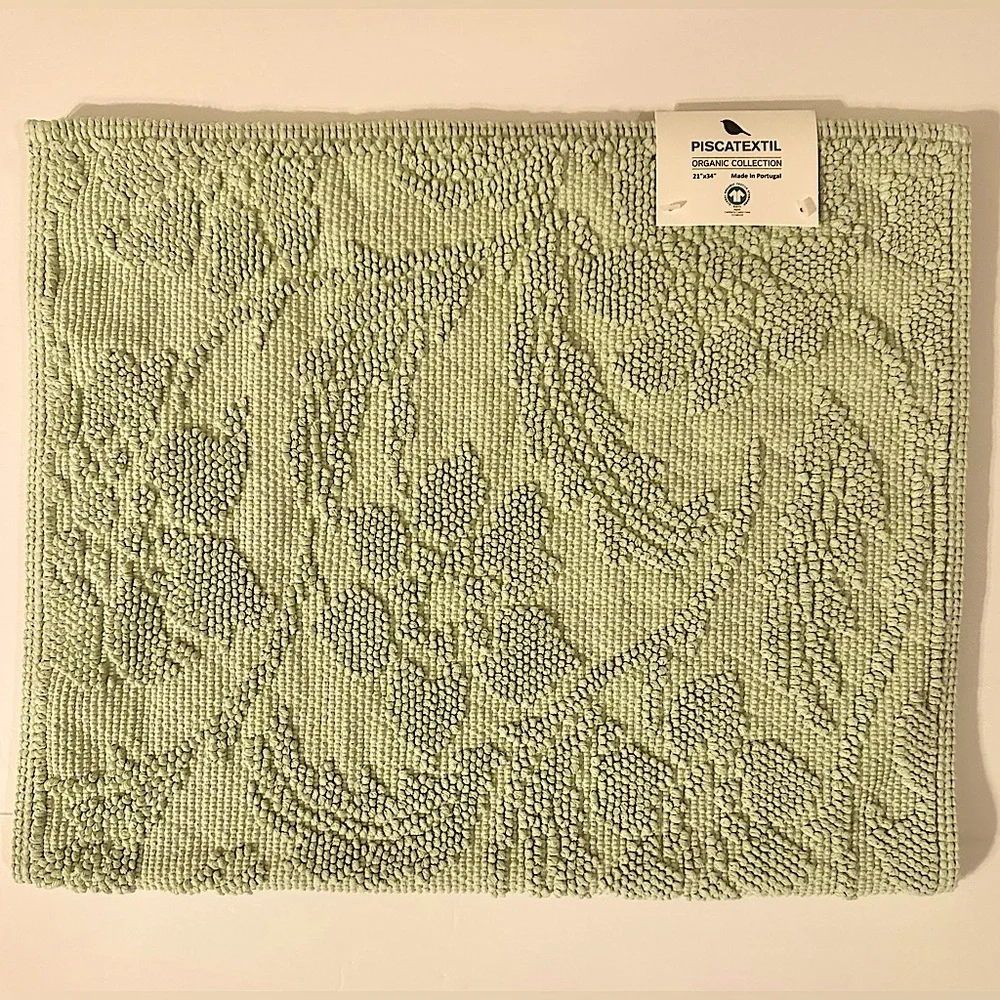 🎁Piscatextil Organic Collection Bath Mat - 21” x 34” - Begona - Green